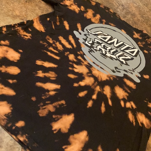 Santa Cruz black and brown bleach tie dye t shirt rare color find! Mens small - Picture 5 of 5
